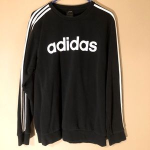 Large Black Adidas Crewneck Sweater